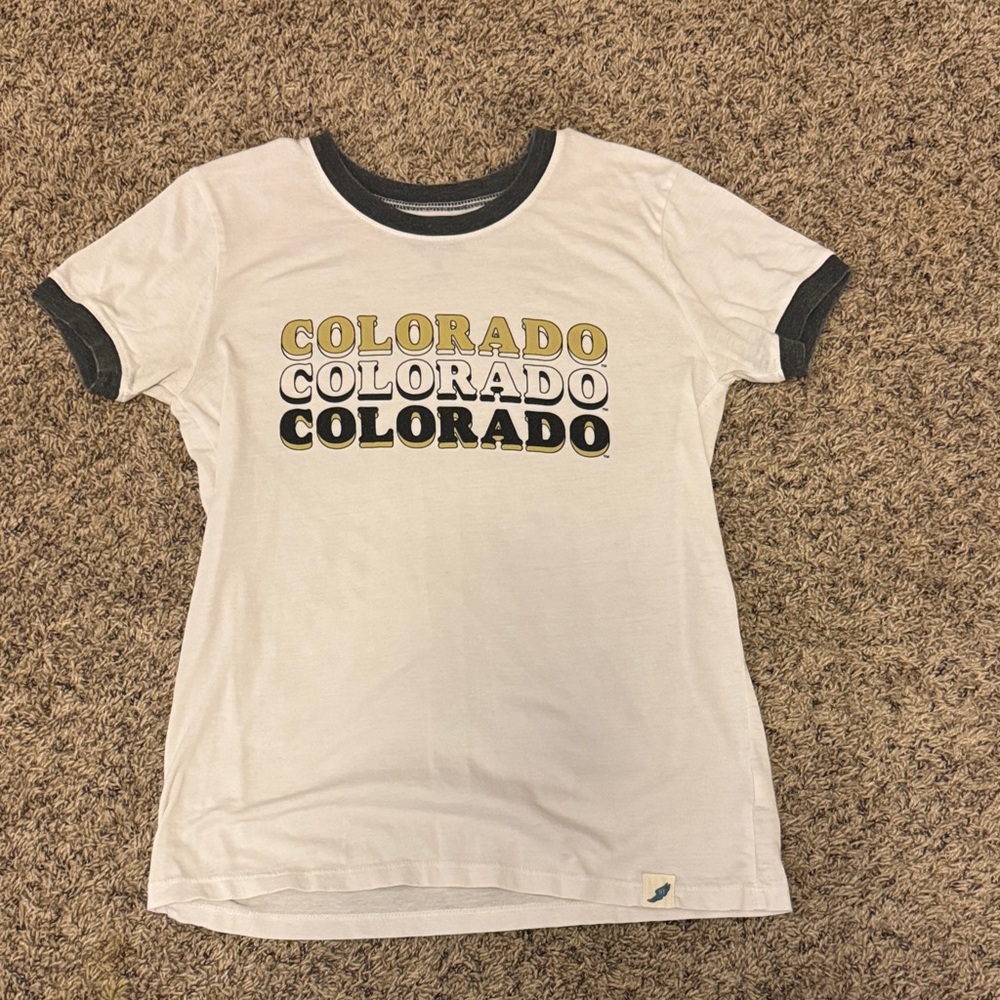 SKO BUFFS! Ladies Colorado Graphic Tee - White, Black, Gold